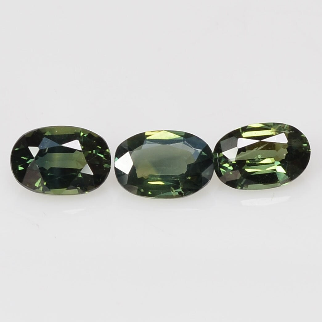 6x4 mm Natural Calibrated Green Sapphire Loose Gemstone Oval Cut