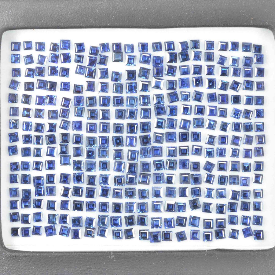 2.2-2.8 mm Natural Calibrated Blue Sapphire Loose Gemstone Square Cut