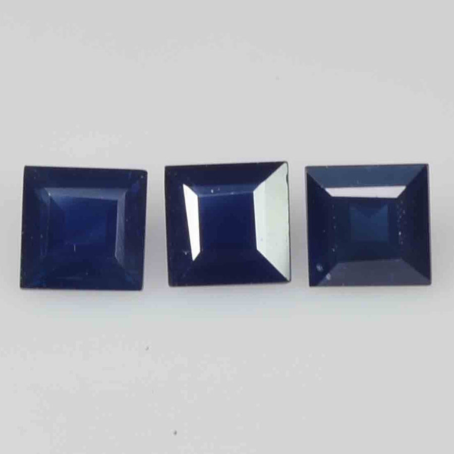 3.8-4.1 mm Natural Calibrated Blue Sapphire Loose Gemstone Square Cut