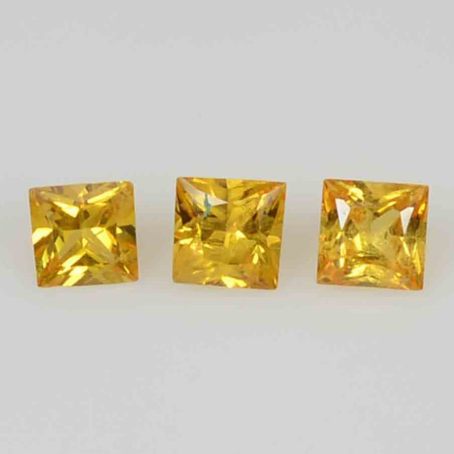 2.7-3.3  mm Natural Calibrated Yellow Sapphire Loose Gemstone Princess Cut - Thai Gems Export Ltd.