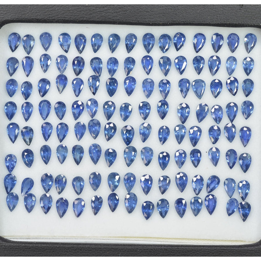 5x4 mm Natural Calibrated Blue Sapphire Loose Gemstone Pear Cut