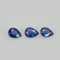 4x3 mm Natural Calibrated Blue Sapphire Loose Gemstone Pear Cut