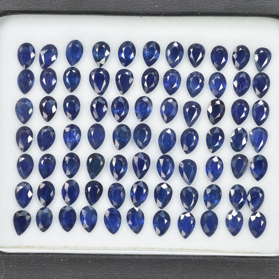 6x4 mm Natural Calibrated Blue Sapphire Loose Gemstone Pear Cut