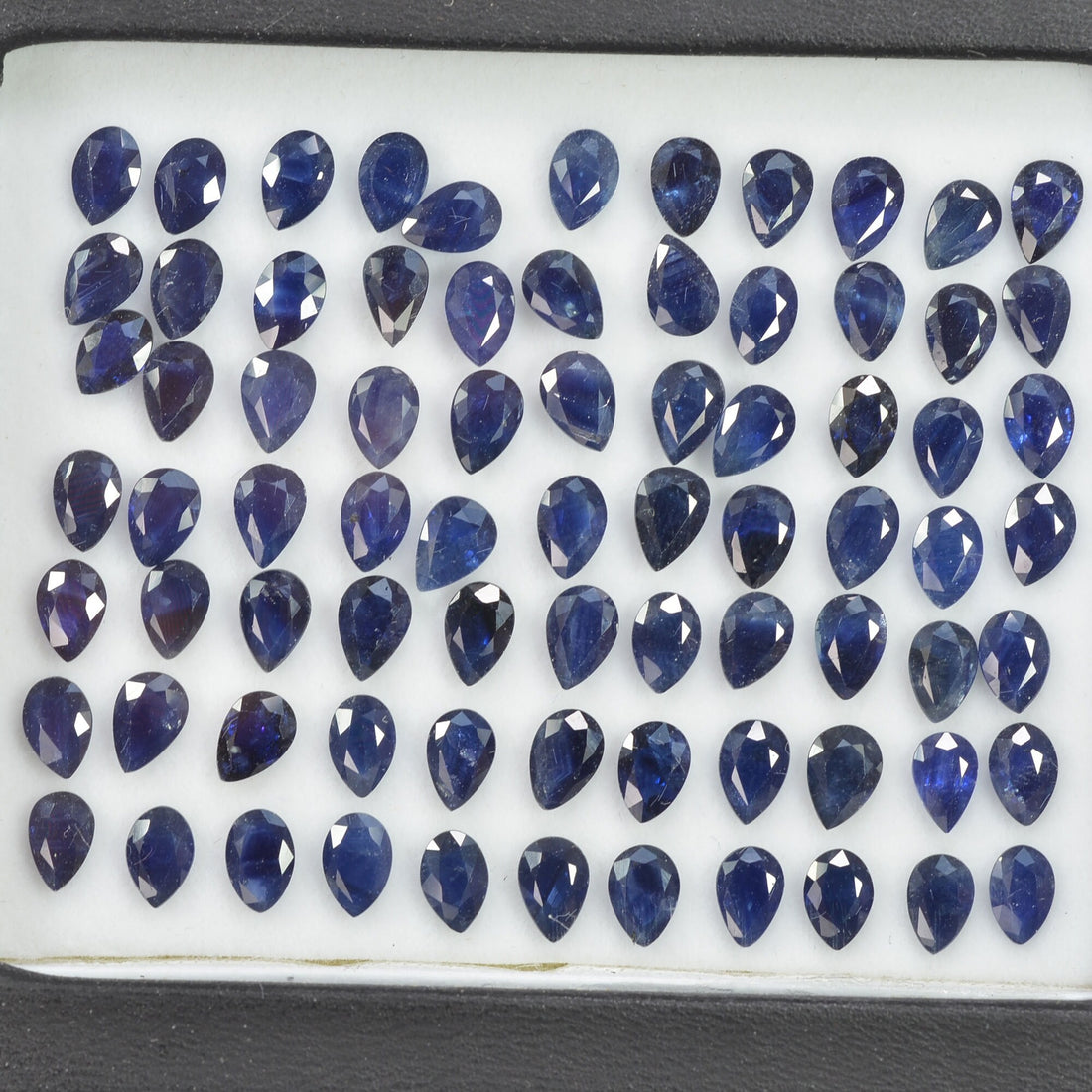 6x4 mm Natural Calibrated Blue Sapphire Loose Gemstone Pear Cut