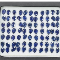6x4 mm Natural Calibrated Blue Sapphire Loose Gemstone Pear Cut