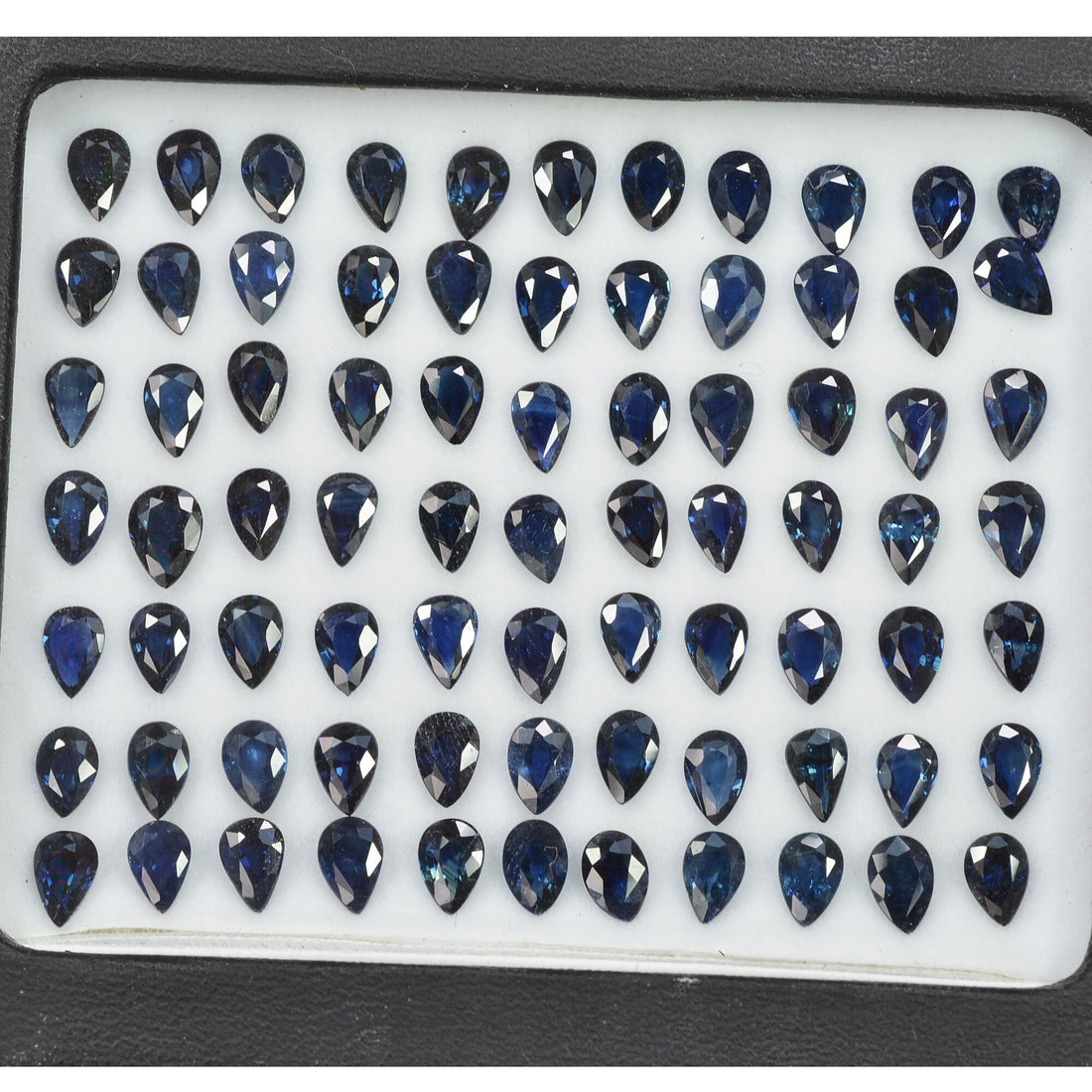 6x4 mm Natural Calibrated Blue Sapphire Loose Gemstone Pear Cut