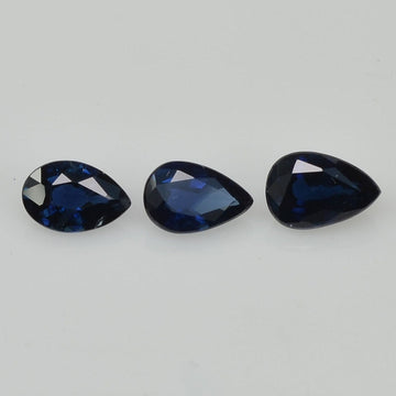 6x4 mm Natural Calibrated Blue Sapphire Loose Gemstone Pear Cut