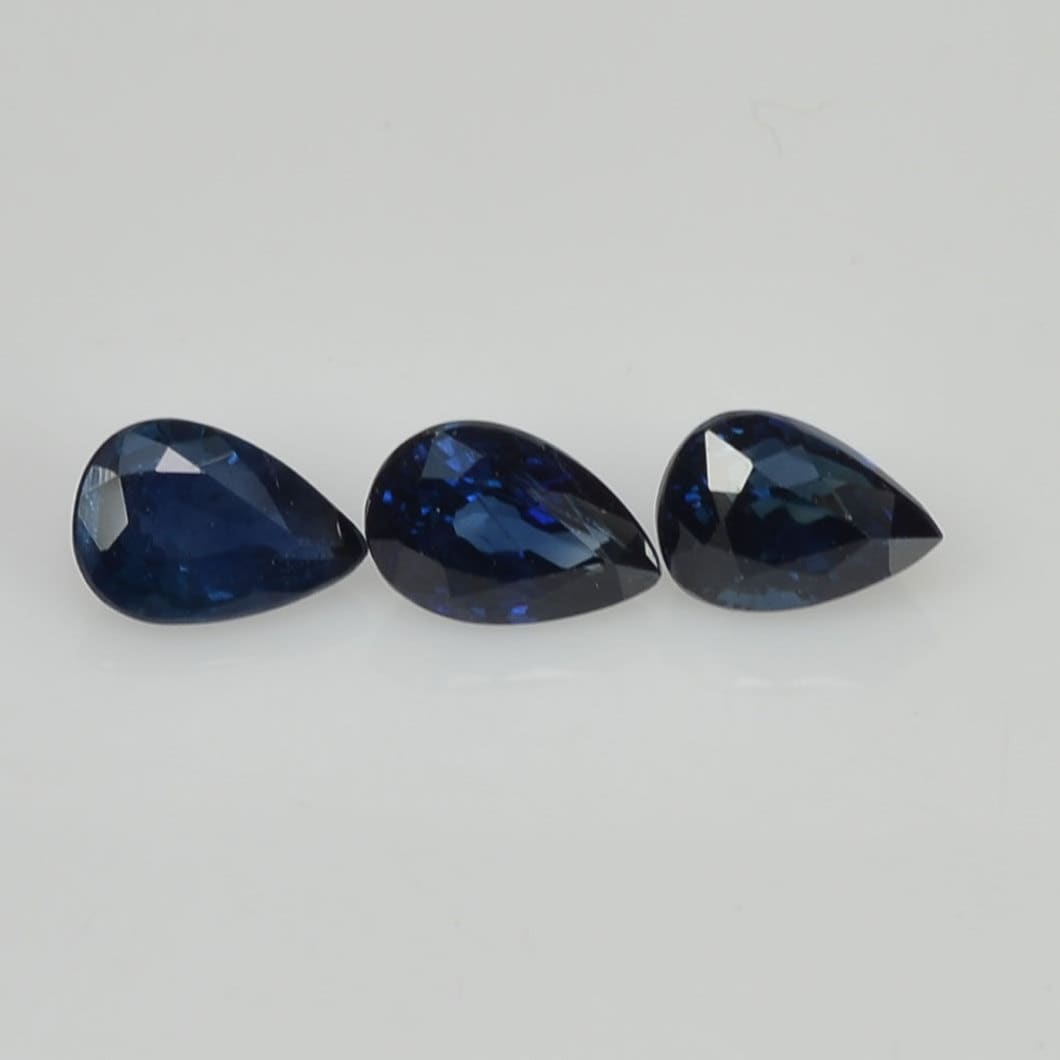 6x4 mm Natural Calibrated Blue Sapphire Loose Gemstone Pear Cut