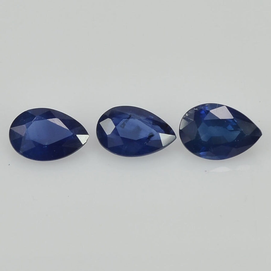 6x4 mm Natural Calibrated Blue Sapphire Loose Gemstone Pear Cut