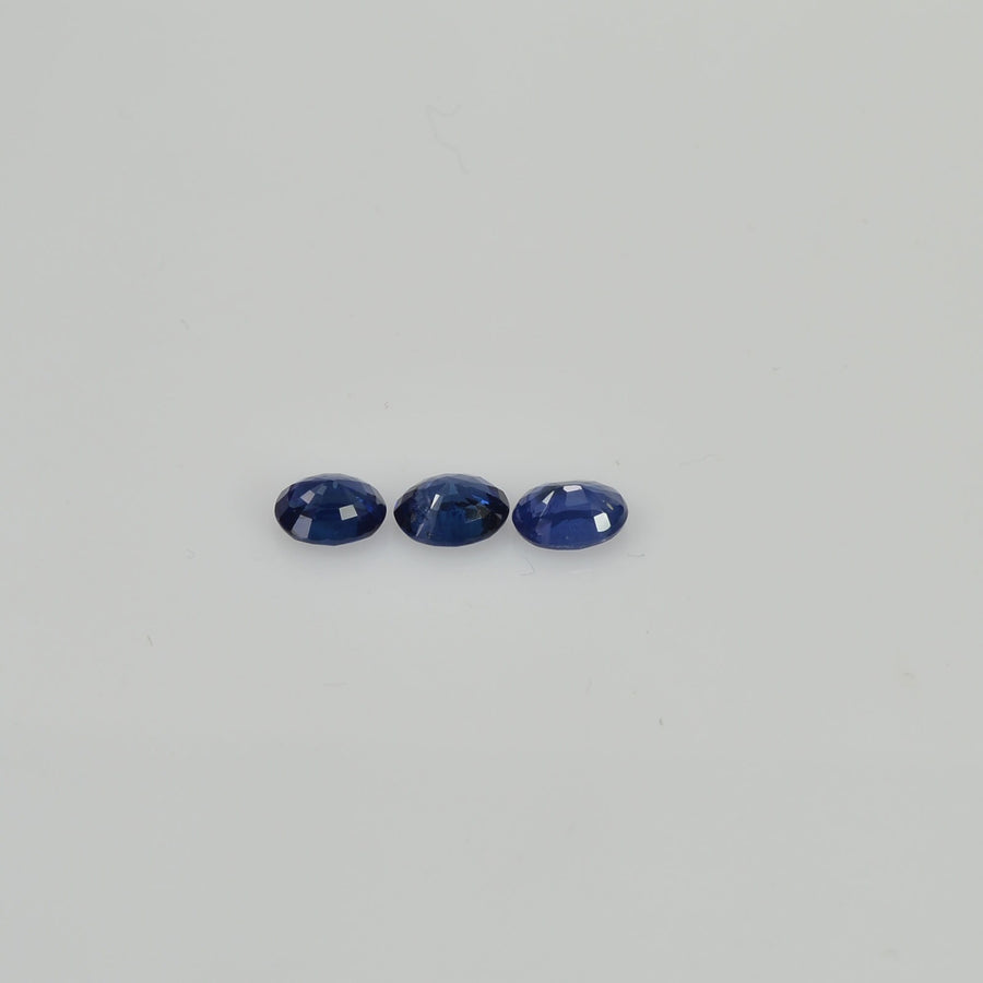 4.5x3.5 mm Natural Calibrated Blue Sapphire Loose Gemstone Oval Cut