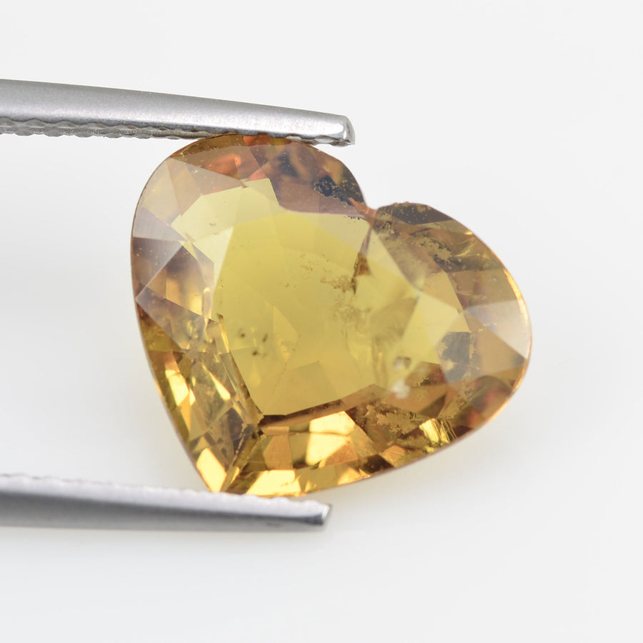 4.21 cts Natural Yellow Sapphire Loose Gemstone Heart Cut