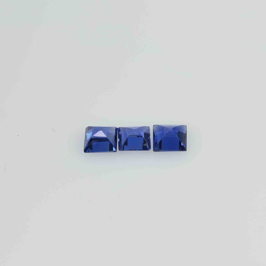 2.7x2.4 - 4.0-3.5 mm Natural Calibrated Blue Sapphire Loose Gemstone Baguette  Cut