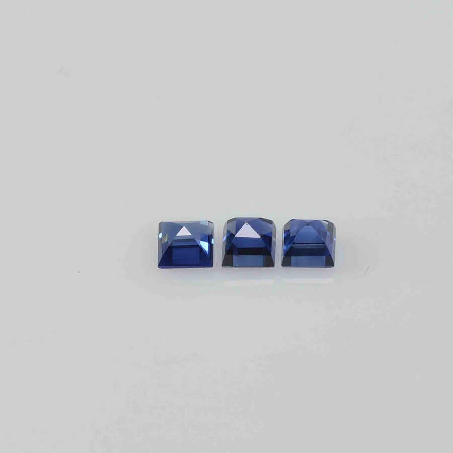 1.3 mm-3.9 mm Natural Calibrated Blue Sapphire Loose Gemstone Square Cut