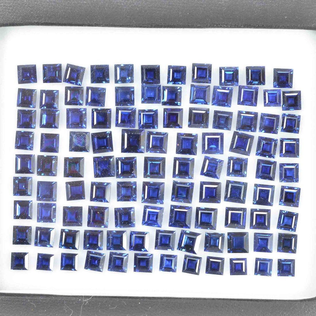 3.4 mm-4.8 mm Natural Calibrated Blue Sapphire Loose Gemstone Square Cut