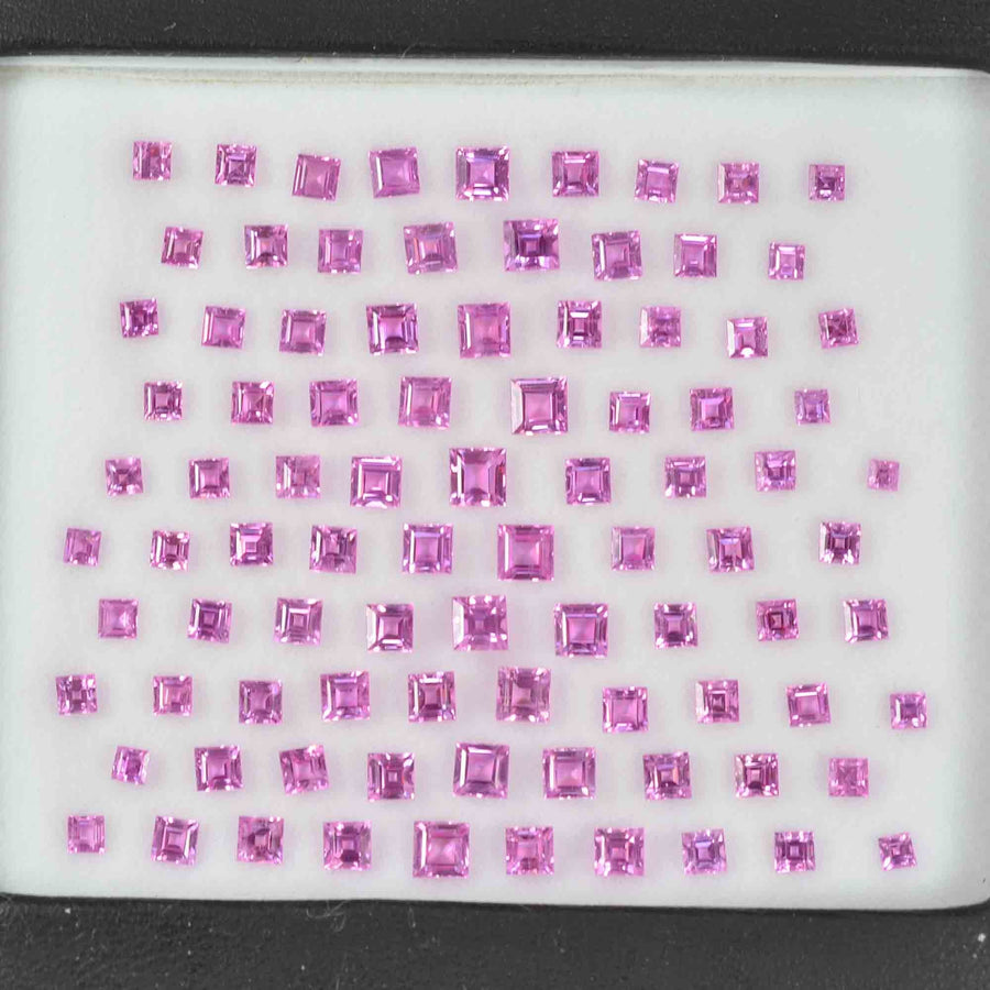 1.9 mm-3.6 mm Natural Calibrated Vietnam Pink Sapphire Loose Gemstone Square Cut