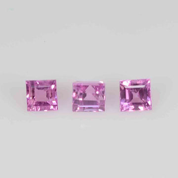 1.9 mm-3.6 mm Natural Calibrated Vietnam Pink Sapphire Loose Gemstone Square Cut