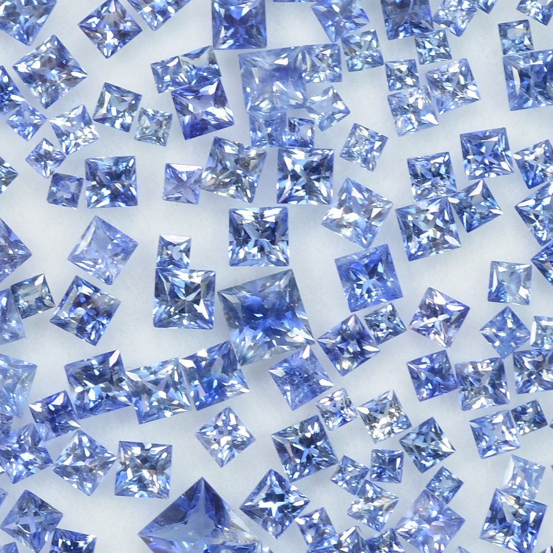 1.5 - 4.7 MM  Natural  Blue Sapphire Loose Gemstone Princess Cut