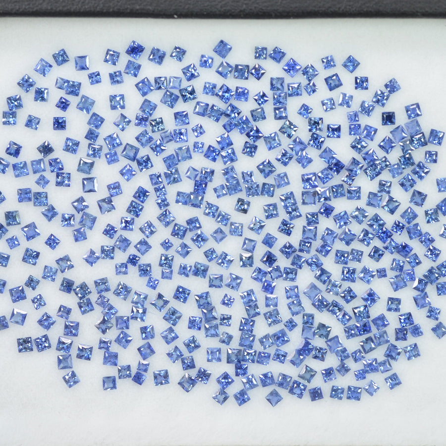 1.2-1.8 MM  Natural Princess Cut Blue Sapphire Loose Gemstone