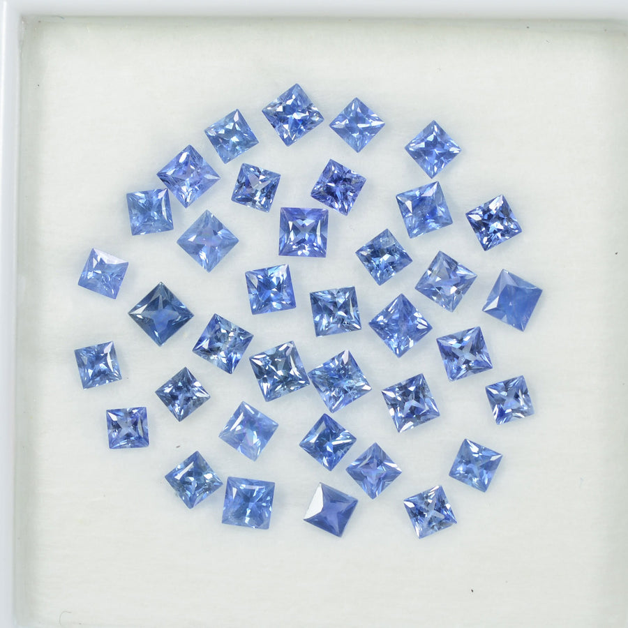 2.7-3.2 MM Natural Princess Cut Blue Sapphire Loose Gemstone