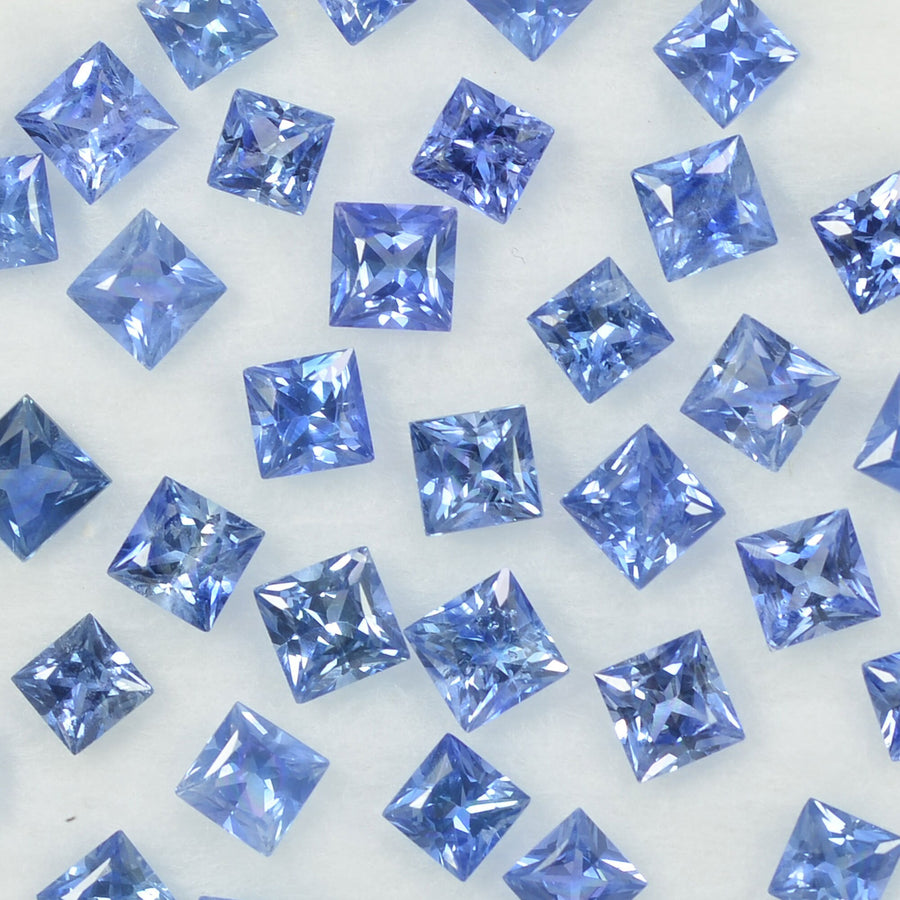 2.7-3.2 MM Natural Princess Cut Blue Sapphire Loose Gemstone