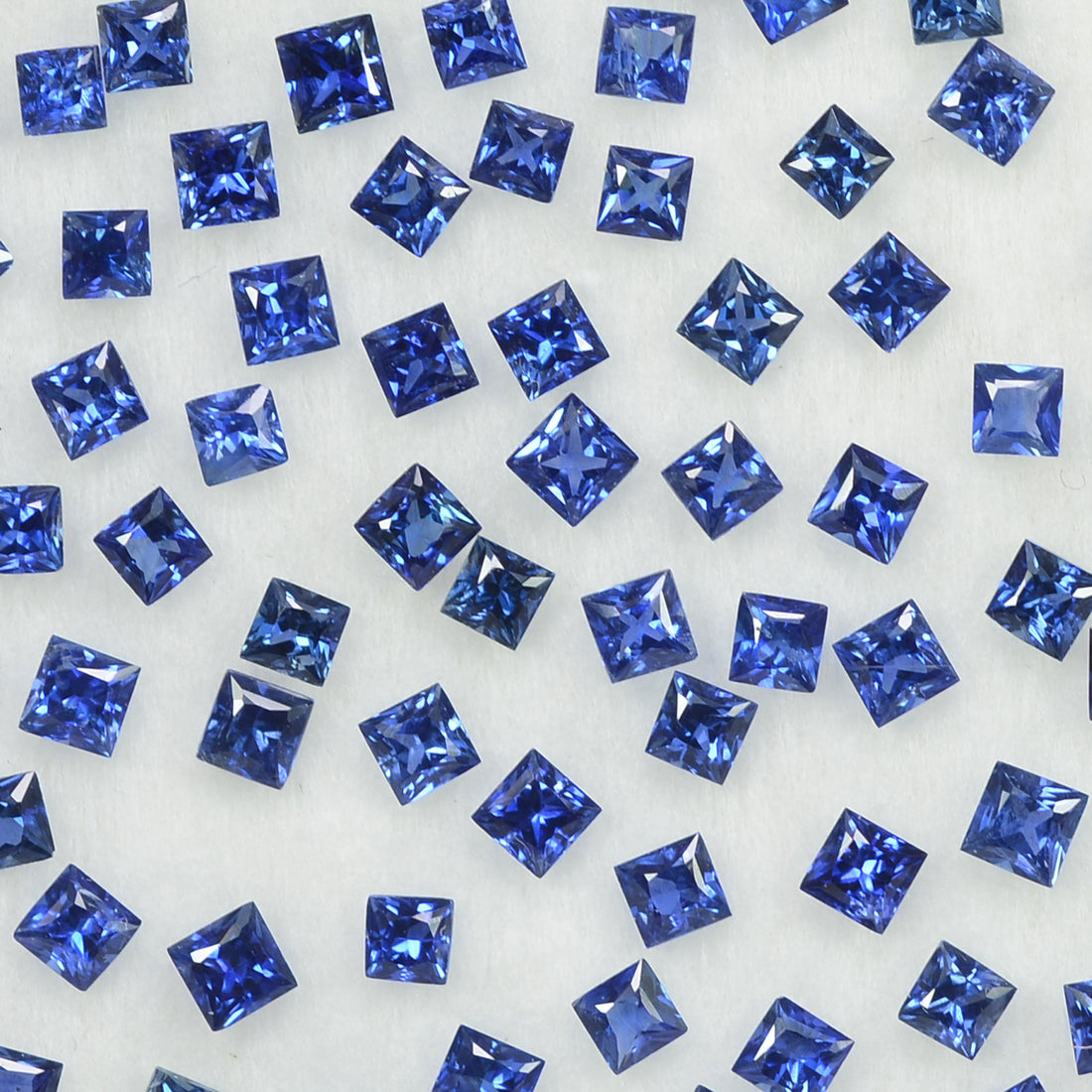 1.8-2.1 MM  Natural Princess Cut Blue Sapphire Loose Gemstone - Thai Gems Export Ltd.