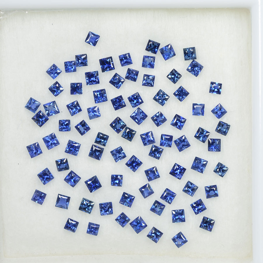 1.8-2.1 MM  Natural Princess Cut Blue Sapphire Loose Gemstone - Thai Gems Export Ltd.