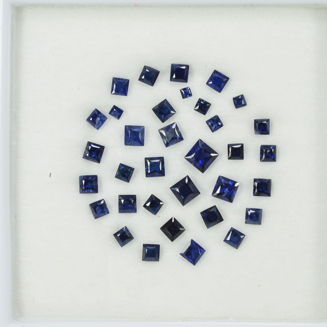 1.30 - 3.30 MM  Natural Princess Cut Blue Sapphire Loose Gemstone - Thai Gems Export Ltd.