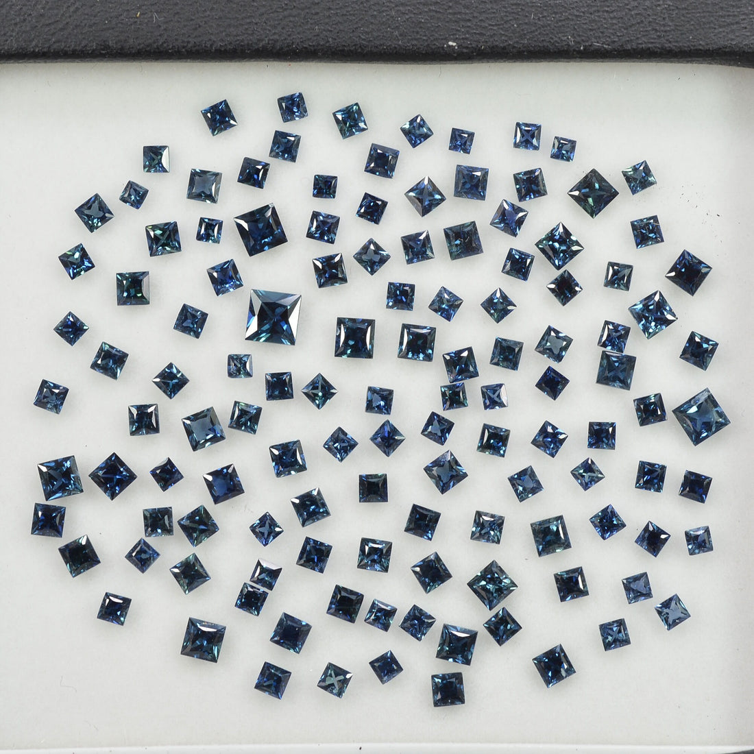 1.8-4.0 MM  Natural Princess Cut Blue Sapphire Loose Gemstone