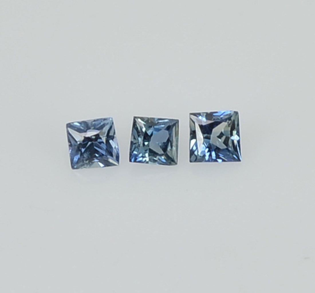 1.2 - 3.3 MM Natural Blue Sapphire Loose Gemstone  Princess Cut