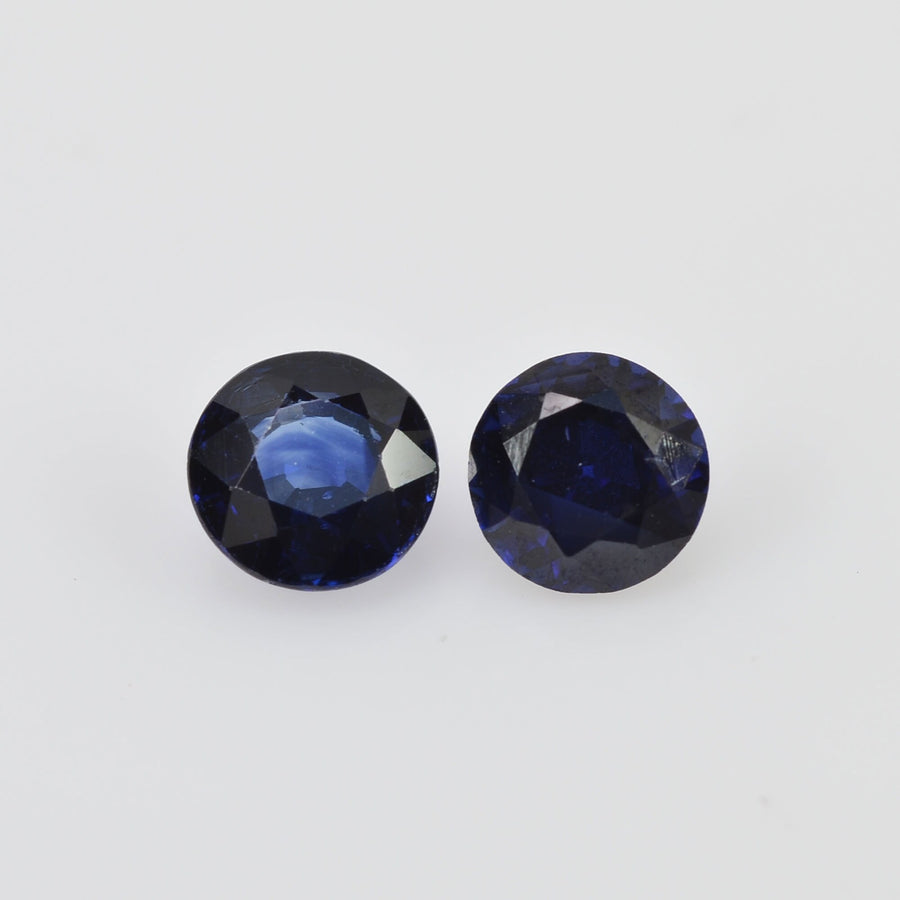 4.5 mm Natural Blue Sapphire Loose Pair Gemstone Round Cut