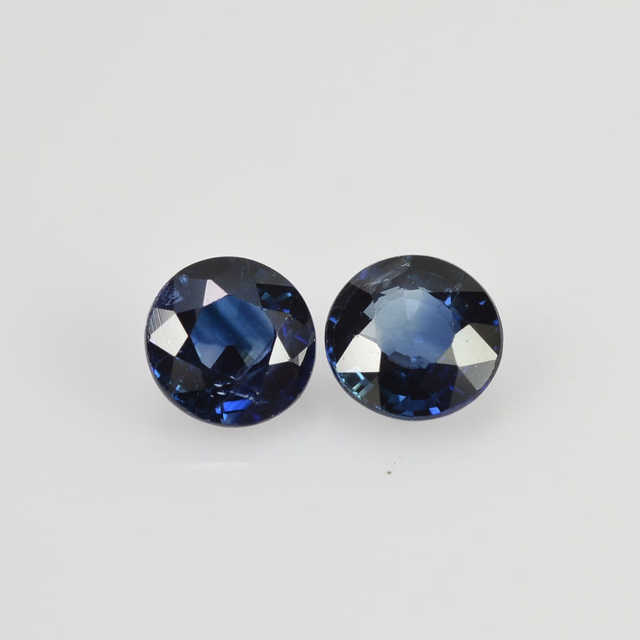 4.5 mm Natural Blue Sapphire Loose Pair Gemstone Round Cut