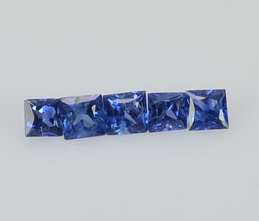 1.8 - 2.3 MM Natural Princess Cut Blue Sapphire