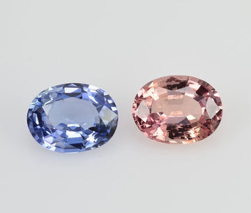 1.63 cts Natural Fancy Sapphire Loose Pair Gemstone Oval Cut