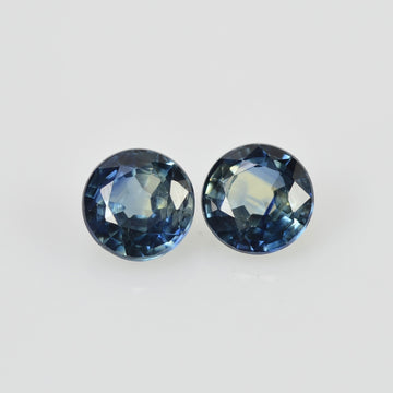 4.3 mm Natural Blue Sapphire Loose Pair Gemstone Round Cut