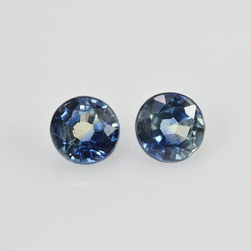 4.3 mm Natural Blue Sapphire Loose Pair Gemstone Round Cut