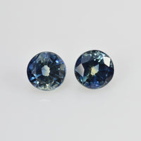 4.3 mm Natural Blue Sapphire Loose Pair Gemstone Round Cut