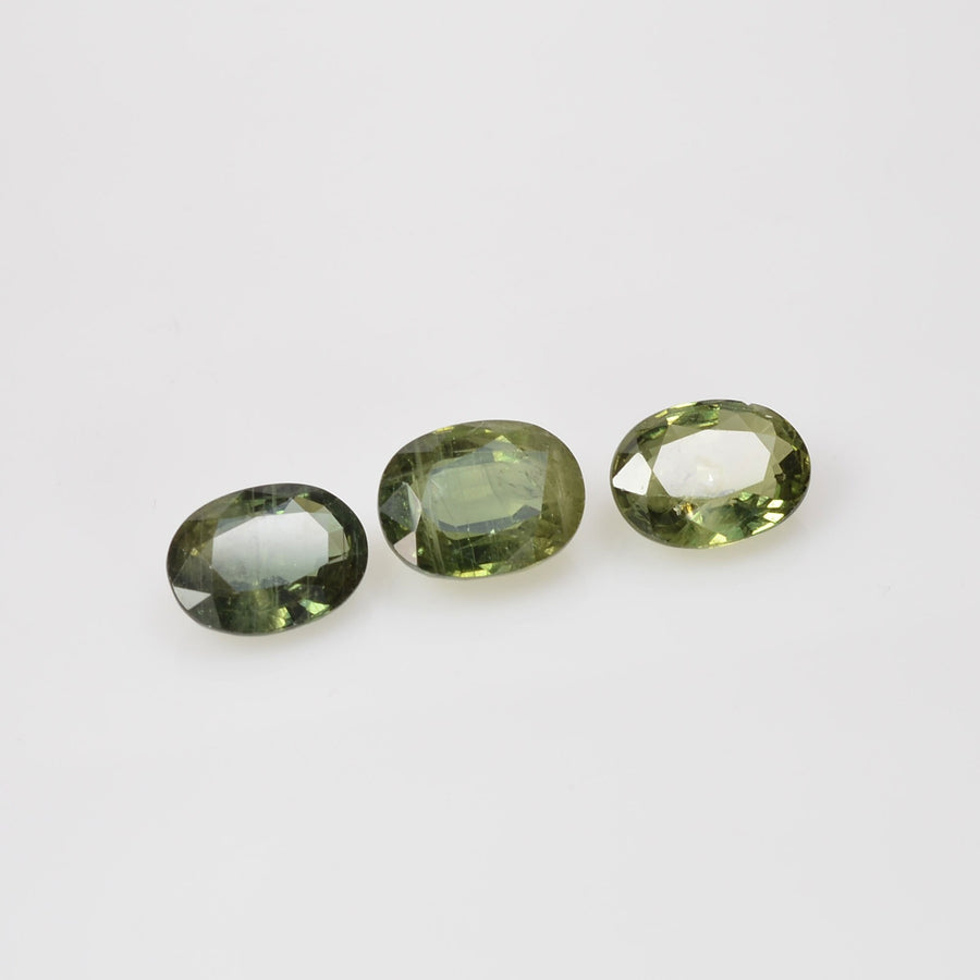 8x6 mm Natural Calibrated Green Sapphire Loose Gemstone Oval Cut