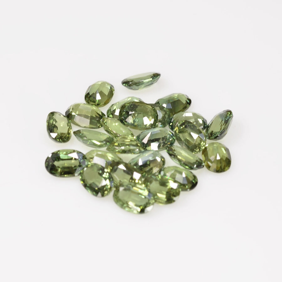 6x4 mm Natural Calibrated Green Sapphire Loose Gemstone Oval Cut