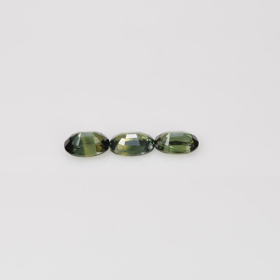 6x4 mm Natural Calibrated Green Sapphire Loose Gemstone Oval Cut