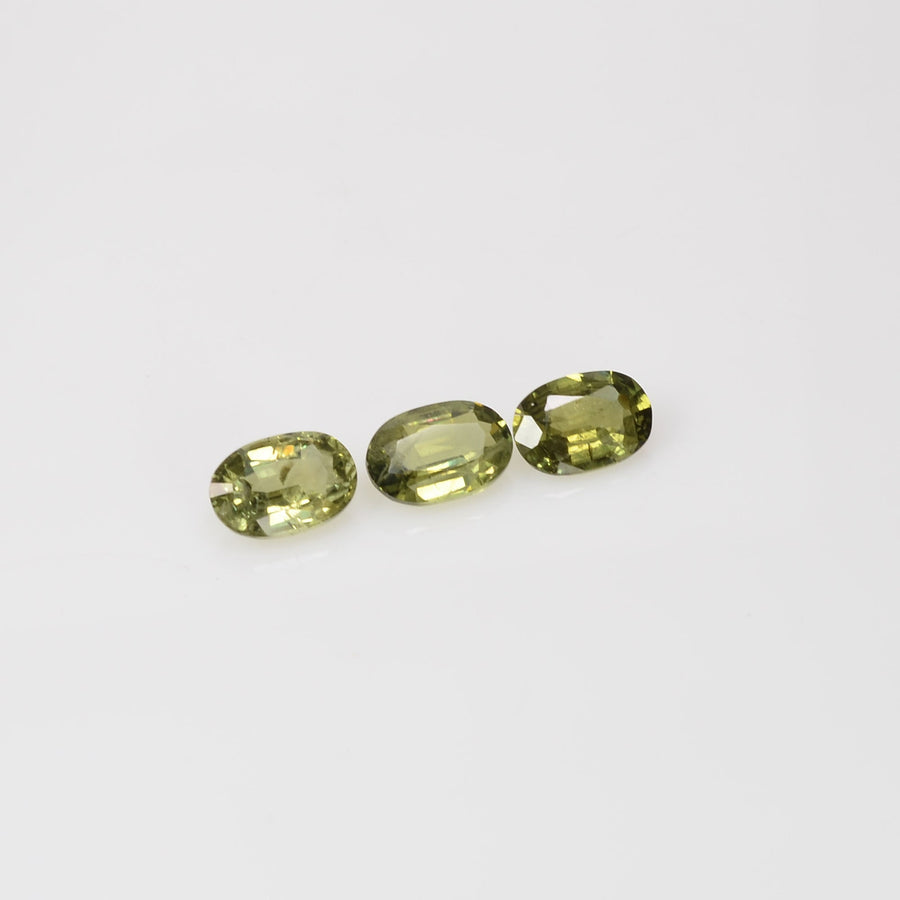 6x4 mm Natural Calibrated Green Sapphire Loose Gemstone Oval Cut