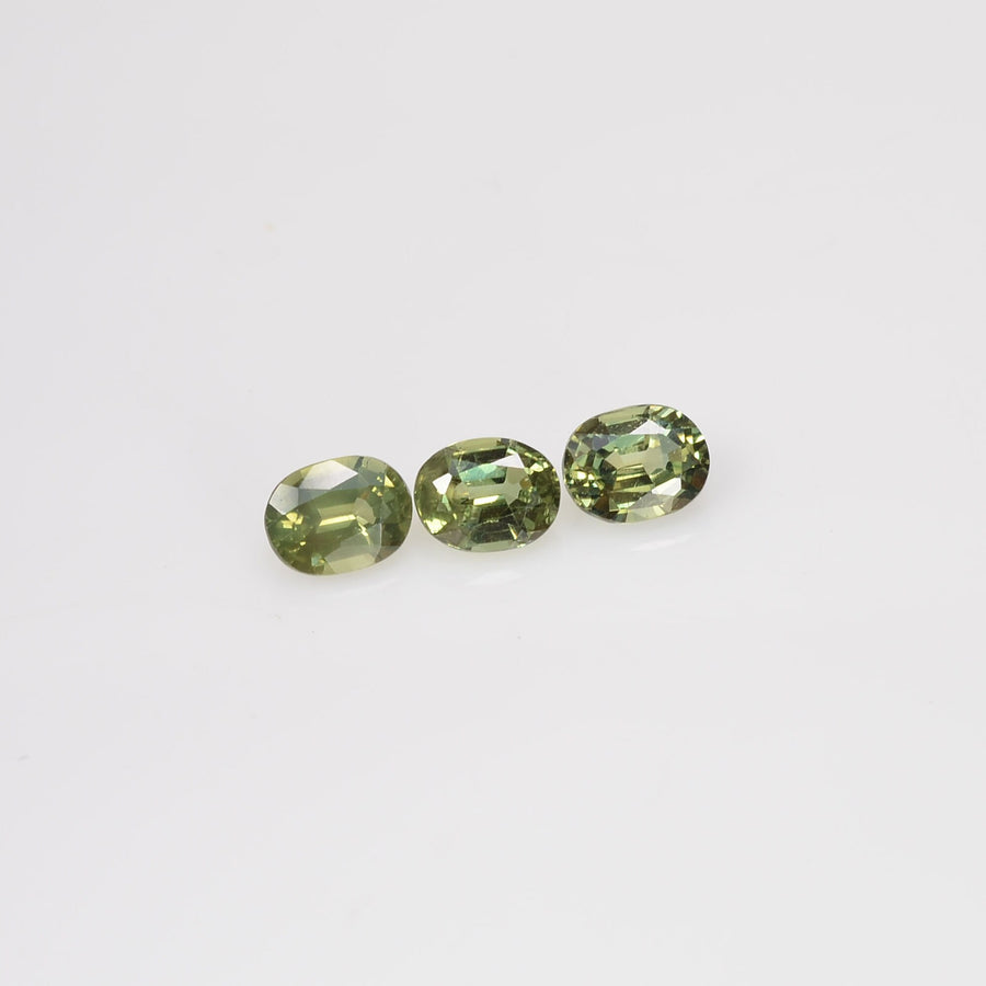 5x4 mm Natural Calibrated Green Sapphire Loose Gemstone Oval Cut