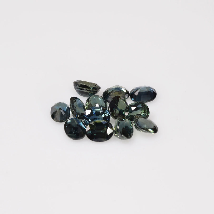 5x4 mm Natural Calibrated Teal Green Sapphire Loose Gemstone Oval Cut