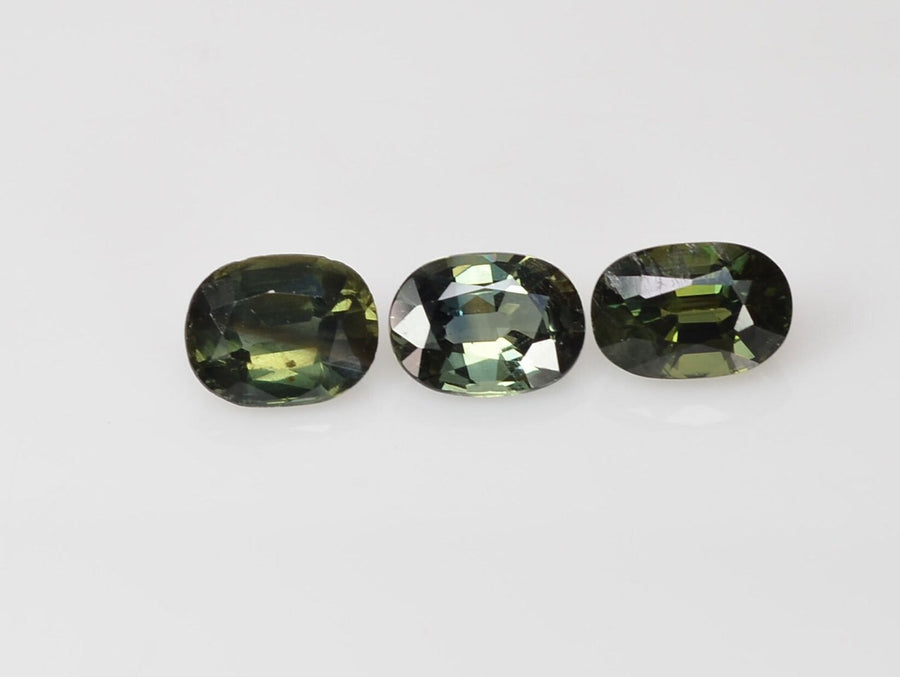 7x5 mm Natural Calibrated Green Sapphire Loose Gemstone Oval Cut