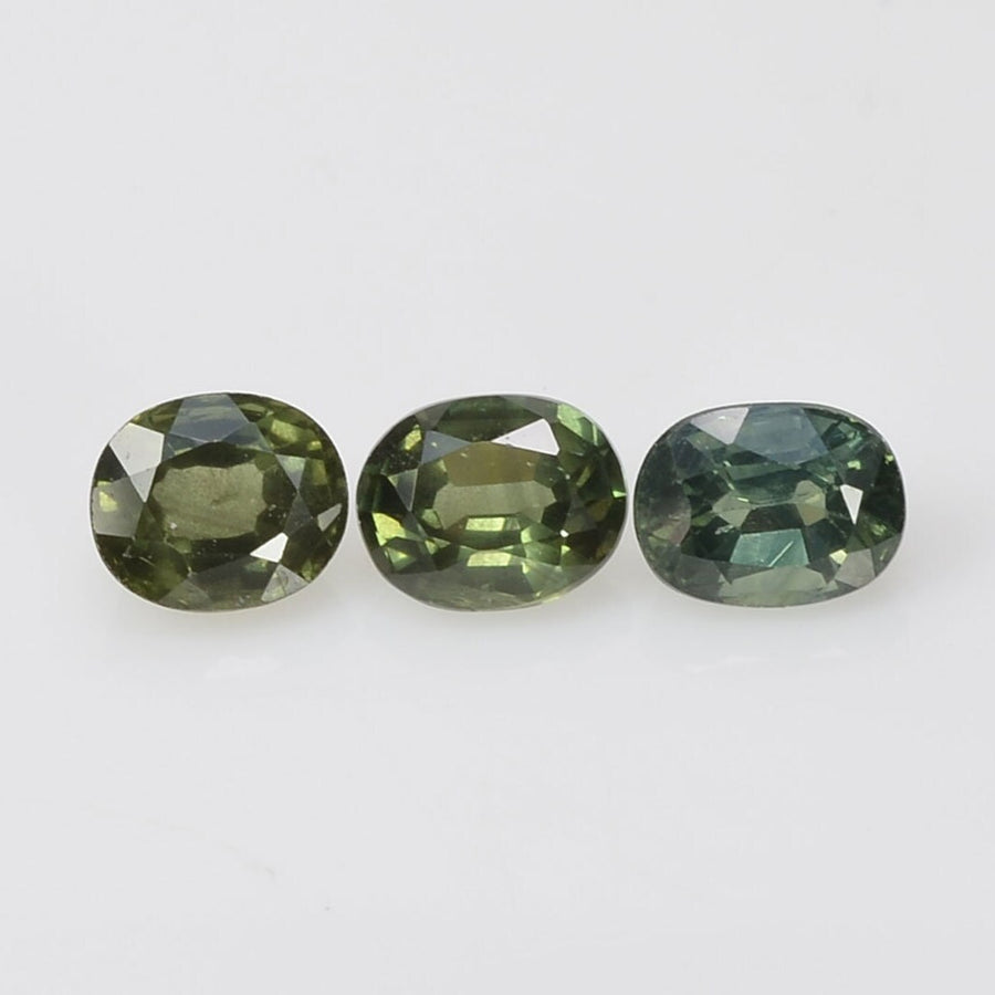 5x4 mm Natural Calibrated Green Sapphire Loose Gemstone Oval Cut