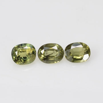 5x4 mm Natural Calibrated Green Sapphire Loose Gemstone Oval Cut