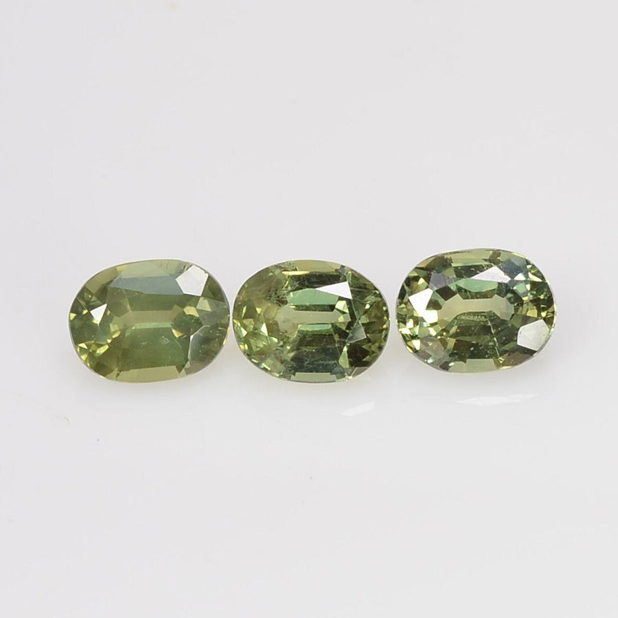 5x4 mm Natural Calibrated Green Sapphire Loose Gemstone Oval Cut