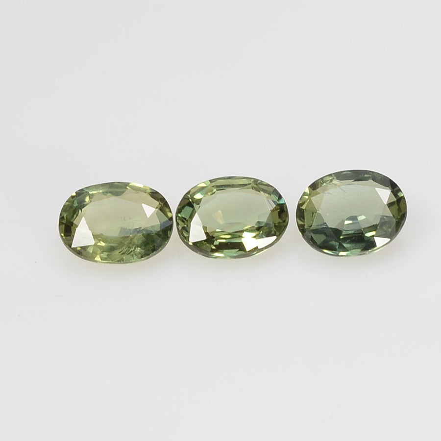 5x4 mm Natural Calibrated Green Sapphire Loose Gemstone Oval Cut