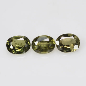 5x4 mm Natural Calibrated Green Sapphire Loose Gemstone Oval Cut