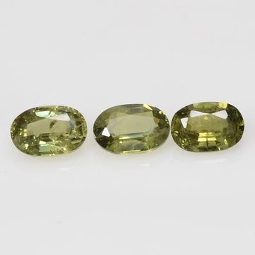6x4 mm Natural Calibrated Green Sapphire Loose Gemstone Oval Cut