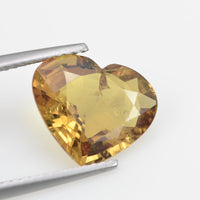 4.21 cts Natural Yellow Sapphire Loose Gemstone Heart Cut
